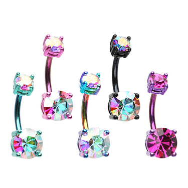 Titanium Metallics Colour Cravin' Belly Bar - Basic Curved Barbell. Navel Rings Australia.