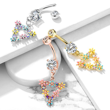 Trinity Matrix Triangle Belly Dangle with Rose Gold Plating - Dangling Belly Ring. Navel Rings Australia.