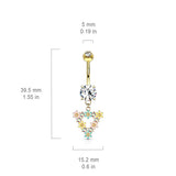 Trinity Matrix Triangle Belly Dangle - Dangling Belly Ring. Navel Rings Australia.