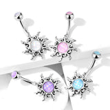 Yavapai Tribal Sun Belly Bar - Fixed (non-dangle) Belly Bar. Navel Rings Australia.