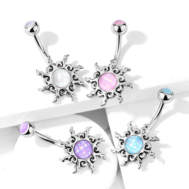Yavapai Tribal Sun Belly Bar - Fixed (non-dangle) Belly Bar. Navel Rings Australia.