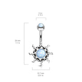 Yavapai Tribal Sun Belly Bar - Fixed (non-dangle) Belly Bar. Navel Rings Australia.