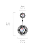 Tribal Kaja Belly Bar - Fixed (non-dangle) Belly Bar. Navel Rings Australia.