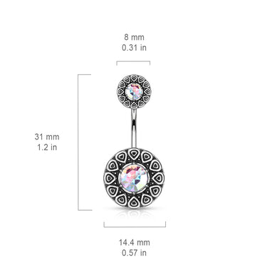 Tribal Kaja Belly Bar - Fixed (non-dangle) Belly Bar. Navel Rings Australia.