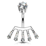 Tribal Fan Belly Bar - Fixed (non-dangle) Belly Bar. Navel Rings Australia.