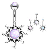 Yavapai Tribal Sun Belly Bar - Fixed (non-dangle) Belly Bar. Navel Rings Australia.