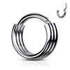 Triple Layered Segment Hoop Ring