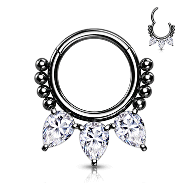 Saoirse Marquise Hinged Body Jewellery with Titanium Plating