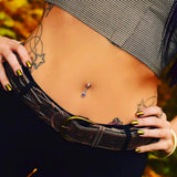TummyToys® 925 Silver Garnet Huggy - TummyToys® Patented Clasp. Navel Rings Australia.