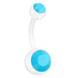 Turquoise Flex Belly Ring - Basic Curved Barbell. Navel Rings Australia.