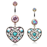 Vintage Turquoise Romance Belly Ring - Dangling Belly Ring. Navel Rings Australia.