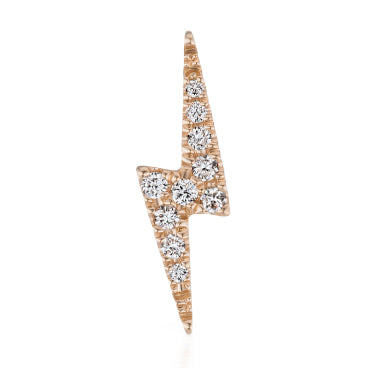 Authentic Lightning Bolt Diamond Earring by Maria Tash in 14K Rose Gold. Flat Stud. - Earring. Navel Rings Australia.