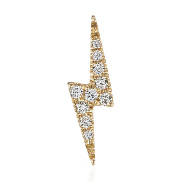 Authentic Lightning Bolt Diamond Earring by Maria Tash in 14K Gold. Flat Stud. - Earring. Navel Rings Australia.