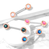 Vertex Round Opal Nipple Barbell Ring - Nipple Ring. Navel Rings Australia.