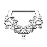 Victorian Filigree Sparkle Nipple Clicker - Nipple Ring. Navel Rings Australia.