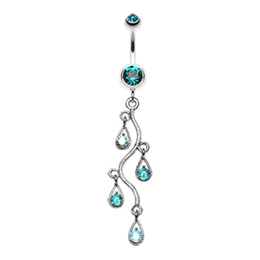 Vine Chandelier Belly Ring - Dangling Belly Ring. Navel Rings Australia.