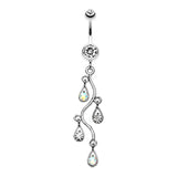 Vine Chandelier Belly Ring - Dangling Belly Ring. Navel Rings Australia.