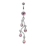 Vine Chandelier Belly Ring - Dangling Belly Ring. Navel Rings Australia.