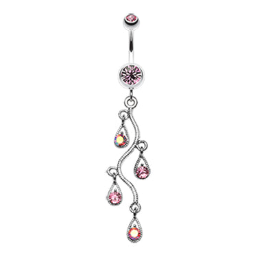 Vine Chandelier Belly Ring - Dangling Belly Ring. Navel Rings Australia.