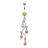 Vine Chandelier Belly Ring - Dangling Belly Ring. Navel Rings Australia.