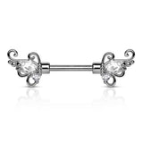 Vintage Token Filigree Nipple Bar - Nipple Ring. Navel Rings Australia.