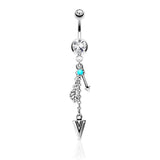 The Bhagavad Gita Warrior Belly Dangle - Dangling Belly Ring. Navel Rings Australia.