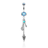 The Bhagavad Gita Warrior Belly Dangle - Dangling Belly Ring. Navel Rings Australia.