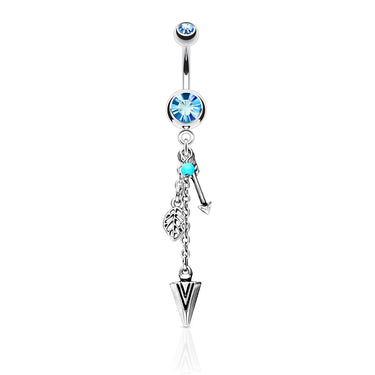 The Bhagavad Gita Warrior Belly Dangle - Dangling Belly Ring. Navel Rings Australia.