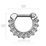 Wave Pave Septum Clicker Hoop in White Gold - Septum. Navel Rings Australia.