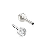 Threaded 2.5mm Diamond Backing in White Gold by Maria Tash - Earring. Navel Rings Australia.