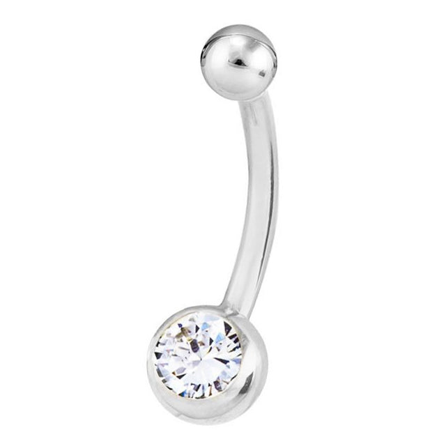 Silver diamond belly ring Clearance