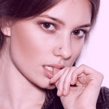 Opal Dome L-Shaped Nose Ring in 14K White Gold - Nostril. Navel Rings Australia.