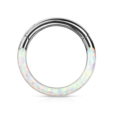 Starlight Opal Segment Clicker Piercing - Clicker Belly Ring. Navel Rings Australia.
