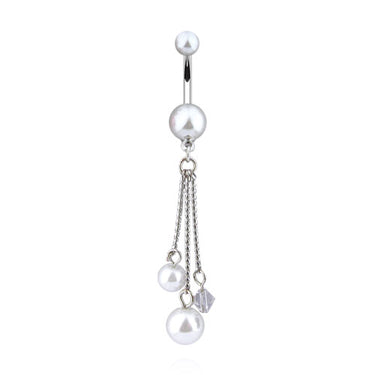 Pearl Chandelier Belly Rings - Dangling Belly Ring. Navel Rings Australia.