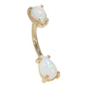 Teardrop Opal 14K Gold Belly Ring