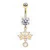 Royal Principessa Crown Navel Ring with Gold Plating