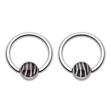 Zebra Stripe Captive Belly Rings - Captive Belly Ring. Navel Rings Australia.