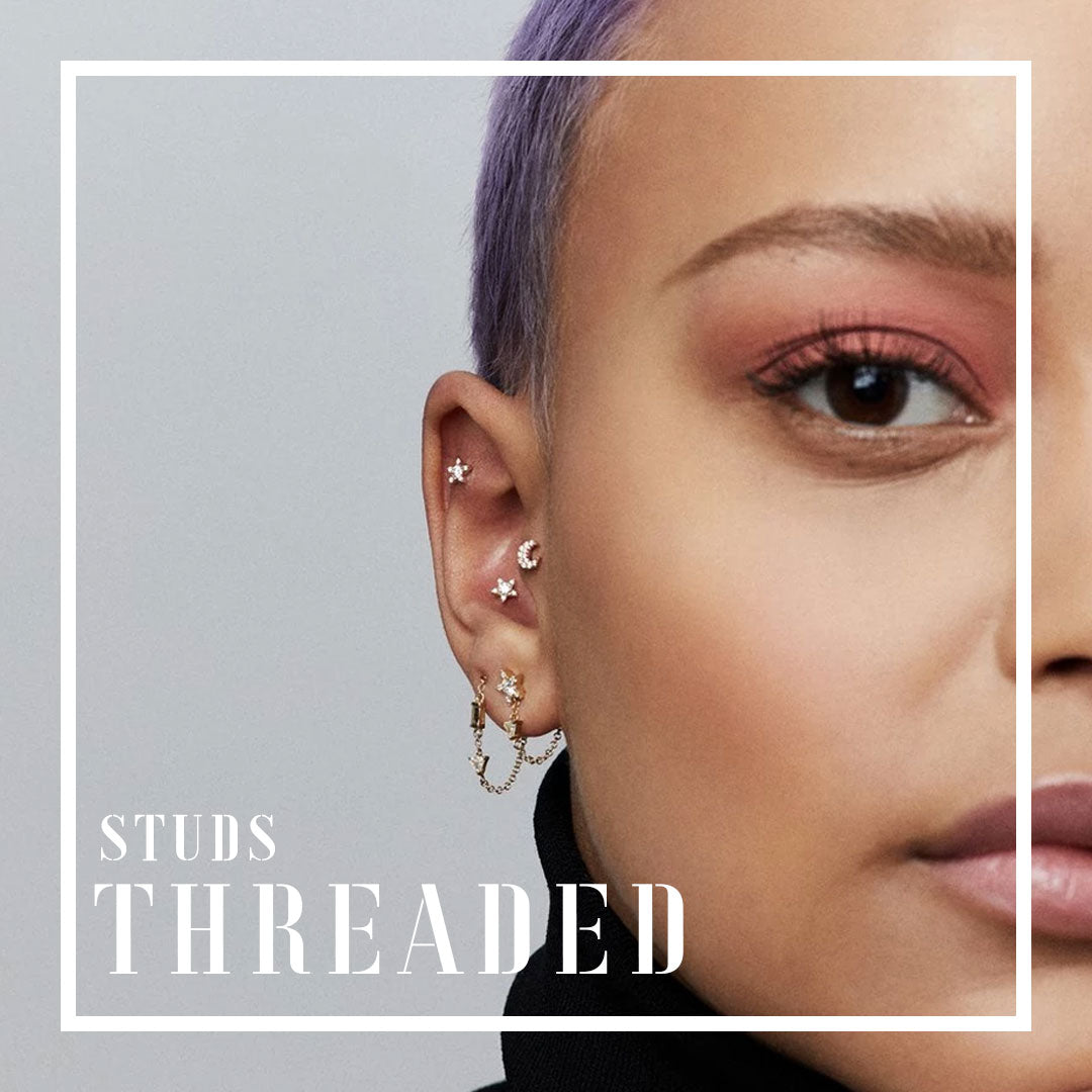 Threaded Stud Earrings for Cartilage Piercings and Curated Ears. – The ...