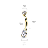 Madame Opal Teardrop Belly Ring in 14K Yellow Gold