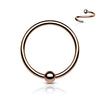 Rose Gold Plated Titanium Fixed Captive Bead Ring - Nose and Cartilage