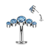 Swarovski Curve Top Titanium Threadless Floating Convex Base Belly Bar