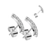 316L Surgical Steel Curved Cubic Zirconia Stud Earrings (PAIR)