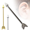 Midnight Titanium Plated Arrow Industrial Barbell Body Jewellery