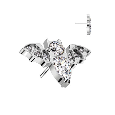 Implant Grade Titanium Threadless Cubic Zirconia Bat Top