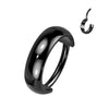 Black Plated Titanium Hinged Segment Hoop Ring With 3.5mm Wide Dome Surface