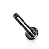 Black Plated Titanium Internally Threaded Flatback Labret Stud – 3mm Base