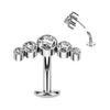 Swarovski Curve Top Titanium Threadless Floating Convex Base Belly Bar