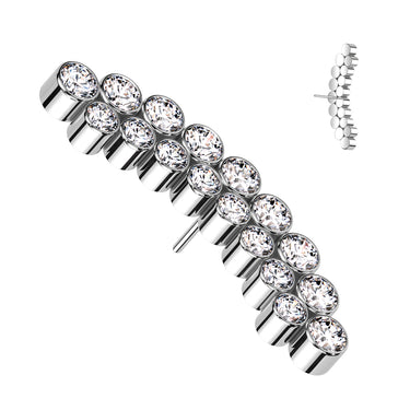 Implant Grade Titanium Threadless Curved Double Bezel Cubic Zirconia Top