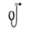 Black Plated Surgical Steel Chain‑Linked Hoop and Cartilage Barbell