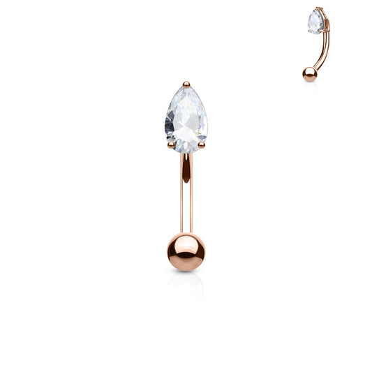 16g Petite Teardrop Body Jewellery with Rose Gold Plating